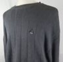 IZOD Men&#39;s Gray Cotton Sweater Crewneck Large Pullover Dress Casual Heav... - $14.99