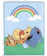 Disney Classic Winnie The Pooh Raschel Plush Raschel Twin Blanket 60&quot; by... - £43.82 GBP