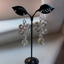 Silver Spiral Wire Wrapped Earrings  - £6.32 GBP