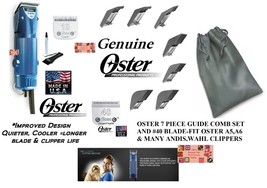 Oster A5 Turbo 2 Speed Pro Clipper KIT&amp;Cryogen-X 10,40 BLADE&amp;7 Guide Comb Set - £209.12 GBP