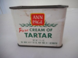Vintage Ann Page Pure Cream Of Tartar Green and Red Spice Tin A&amp;P - $185.51 MXN