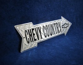 Chevy Country - *Us MADE*- Embossed Metal Arrow Sign - Man Cave Garage Bar Décor - £12.72 GBP
