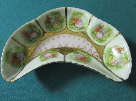 Arnart Japan jewelry dish decorated with Fragonard paintings &amp; gold acce... - $19.80