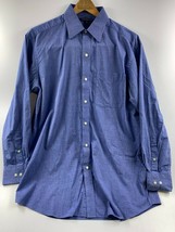 Tommy Hilfigure Men&#39;s Dress Shirt Button Front Blue 15.5 Neck 32-33 Slee... - $18.80