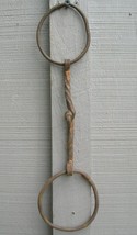 Old Vintage Primitive Blacksmith Forged Snaffle Horse Bit Twisted Mouth Piece - £19.45 GBP