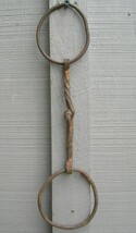 Old Vintage Primitive Blacksmith Forged Snaffle Horse Bit Twisted Mouth ... - $24.74