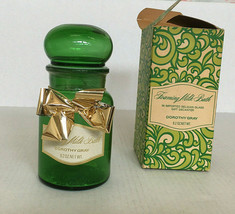 Vintage Dorothy Gray empty foaming milk glass container green Belgian glass - $24.70