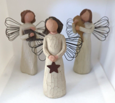 Willow Tree Figurines Lot Of 3 Angels Learning, Light, &amp; Friendship - $24.49