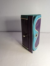 Wallet Checkbook Trifold Teal Purple Ice Icing Twist Lock Zip White Pipi... - £7.75 GBP