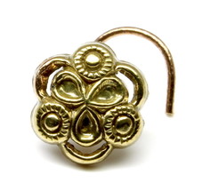 Indien Fleur Nez Clou Ancien Or Finition Nez Bague Entortillé Courbure L 22g - £13.67 GBP