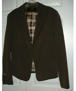Vtg Allen by A.B.S. Chocolate Brown Blazer Career Jacket Plaid Lining S/... - £15.47 GBP