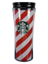 Starbucks 16oz Candy Cane Red White Coffee Drink Tumbler Travel - £13.59 GBP