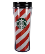 Starbucks 16oz Candy Cane Red White Coffee Drink Tumbler Travel - $17.29