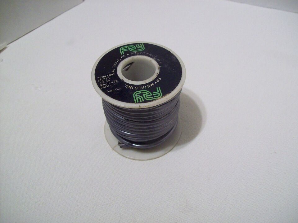 Vintage Fry Solder Rosin Core QQS571 Triple Core USA used spool weighs 1... - $14.84