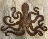 Vintage Iron Octopus Wall Decor - 3D - 15&quot; - Made from Old Steel Drums - £52.89 GBP