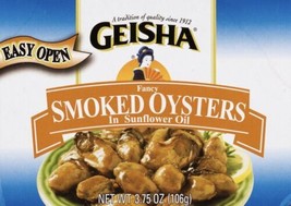 Geisha Smoked Oysters In Sunflower Oil 3.75 Oz - £19.45 GBP
