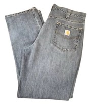 Carhartt Jeans Mens 38x32 Blue Denim Pants Relaxed Fit Straight Leg Casual - £22.84 GBP