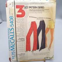 Vintage Sewing PATTERN McCalls 5408, Misses Carefree 1977 Set of Pants o... - $17.42