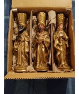 Vintage Set of 3 Wisemen Paper Mache 10&quot; Candle Holders 3 Kings  Magi Na... - $26.18