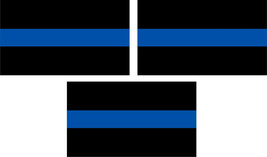 Thin Blue Line decals set of 3 relfective decals 3&quot; x 1.8&quot; Outdoor Reflective - £7.90 GBP