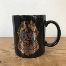 US Immigration Special Agent Badge Black Gold Ceramic Coffee Mug Cup - $26.72