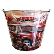 NCAA Wisconsin Badgers Wrap Design Metal 5QT Beer Ice Bucket Tailgates Man Caves - £16.66 GBP
