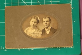 Antique Victorian Cabinet Card Photo Couple - £10.99 GBP