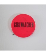 Girlwatcher Button Pin Fluorescent Pink Vintage Hippie Pinback 1966 - £19.74 GBP