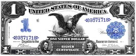 Currency Bank Note - US $1.00 Dollar Silver Certificate (1899) Poster 10&quot; x 24&quot; - £16.05 GBP