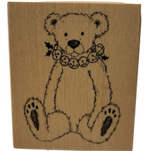 Christmas Bell Teddy Bear Jingle Bells Rubber Stamp PSX G-1808 Vintage 1996 New - £14.42 GBP