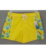 Nina Capri Shorts Womens SZ 10 Yellow Hibiscus Drawstring Hook &amp; Loop Fl... - $1.99