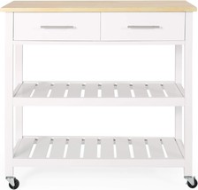 Neffs Kitchen Cart In Natural White By Christopher Knight Home. - $227.94