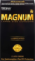 Trojan Magnum Large Size Lubricated Condoms - 12 count - £16.60 GBP