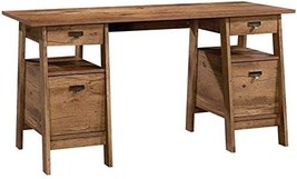 Vintage Oak Finish Sauder Trestle Executive Trestle Desk. - £224.57 GBP