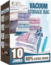 HIBAG Vacuum Storage Bags, 10 Jumbo Space Saver Vacuum Seal - £29.49 GBP