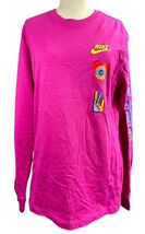 NWT Nike Pink Peace Psychedelic Smiley Face L / Sleeve T-Shirt DX1053-62... - $34.64
