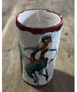 Vintage 1982 Mila Dubruvnik Folky Pottery Vase 3.5” Tall 2” Diameter - €21,36 EUR