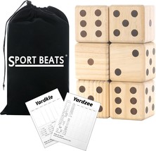 Giant Wooden Yard Dice Outdoor Games Set of 6 with Two Games - £42.82 GBP