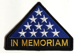 In Memoriam Folded Flag POW &amp; MIA Embroidered 4&quot;w Military Biker Patch NEW - £3.14 GBP