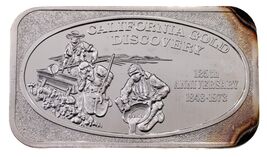1973 CALIFORNIA GOLD DISCOVERY 125TH ANNI USSC Mint 1 oz. Silver Art Bar - $184.64