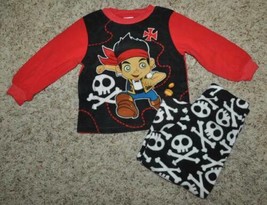 Boys Pajamas 2 Pc Jake NeverLand Pirate Long Sleeve Shirt &amp; Pants Fleece Set- 2T - £10.26 GBP