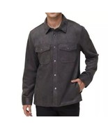 New Frye Men&#39;s Faux Suede Shirt Jackets Charcoal Medium - $67.39 CAD