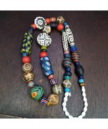 Collana vintage di perle Pumtek in vetro misto artistico africano, stile... - $657.44 MXN