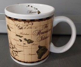 Hawaiian Islands Map Coffee Tea Cup Mug Maui Hilo Hawaii Islander Group - £13.14 GBP