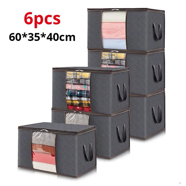 6pcs/set Clothes Storage Bags Upgraded Foldable Fabric Storage Bags - £22.59 GBP