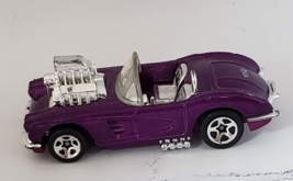 1995 Model Series Hot Wheels Purple &#39;58 Corvette Coupe Purple W/ 5 Spoke Wheels - £3.88 GBP