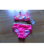 Size 18 Months 2 Piece Swimsuit Swim Bathing Suit Pink Multi Color Print... - £11.95 GBP