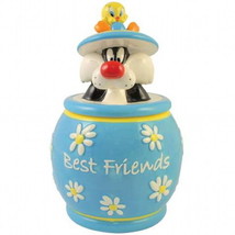 Looney Tunes Tweety &amp; Sylvester Best Friends Ceramic Cookie Jar, 2012 NEW UNUSED - £61.86 GBP