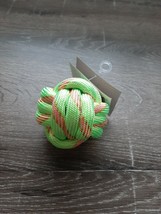 (1) Monkey Fist Knot Rope Ball Large Dog Toy 3&quot; Neon Green - £7.08 GBP