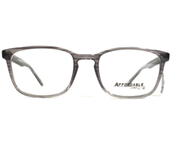 Affordable Designs Eyeglasses Frames HARRY Gray Striped Horn Square 52-19-145 - £36.58 GBP